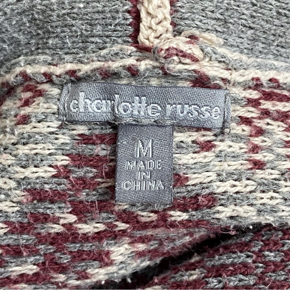 CHARLOTTE RUSSE southwest waterfall open front cotton blend cardigan sweater M - Picture 6 of 8